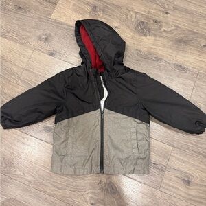 Carter's Black and Gray Hooded Raincoat with Red Lining